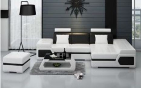 BERAYA  LEATHER  CHAISE LOUNGE SUITE +  COFFEE TABLE ( MODEL-K5013D) - CHOICE OF LEATHER AND ASSORTED COLOURS AVAILABLE