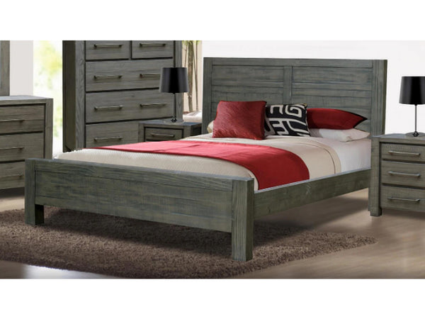 KING SELMA TIMBER BED FRAME - AS PICTURED