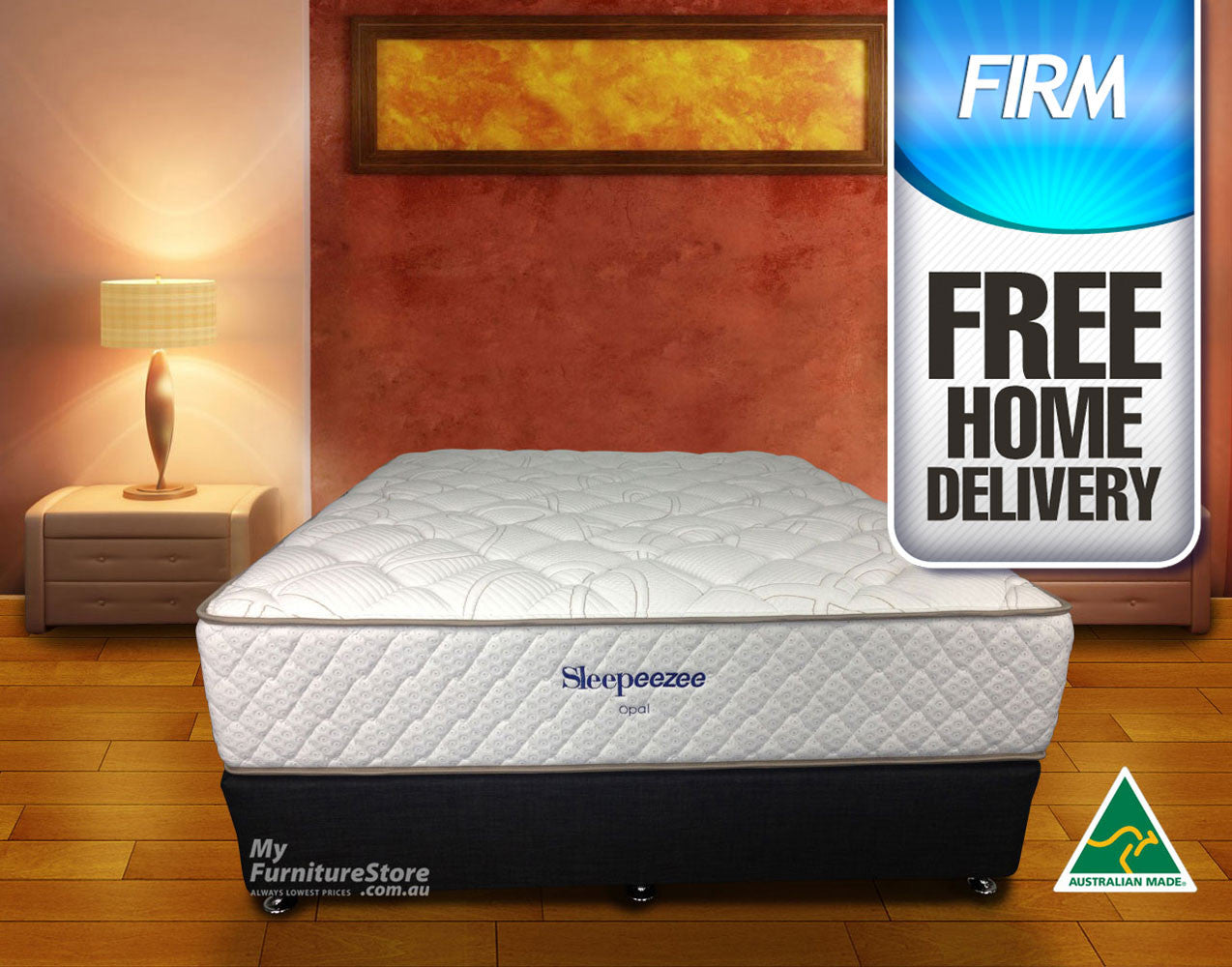 King Opal Pocket Spring + Latex Ensemble (BASE & MATTRESS) - Choice Of Base Colours - Medium