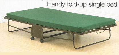 SINGLE ASTRO FOLDING BED INCLUDING 100MM FOAM MATTRESS - BLACK