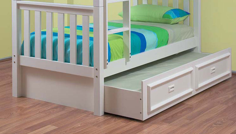 King Single Mayden Fitted Faced Boxed Trundle Bed Only - Walnut