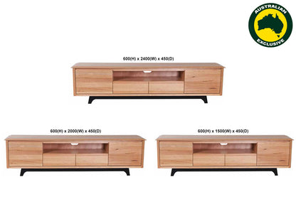 SHARPER (AUSSIE MADE) TV ENTERTAINEMNT UNIT COLLECTION - TASSIE OAK COMBINATION - ASSORTED STAINED COLOURS - STARTING FROM $1599