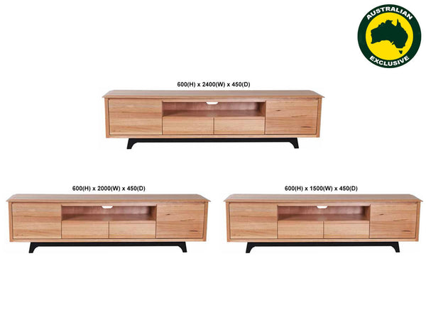SHARPER (AUSSIE MADE) TV ENTERTAINEMNT UNIT COLLECTION - TASSIE OAK COMBINATION - ASSORTED STAINED COLOURS - STARTING FROM $1599