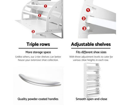 HAMILTON SHOE CABINET WITH 4 STORAGE COMPARTMENTS - WHITE
