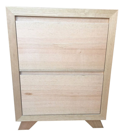 SIENNA (AUSSIE MADE)  BEDSIDE TABLE  - TASSIE OAK COMBINATION - ASSORTED TIMBER COLOURS