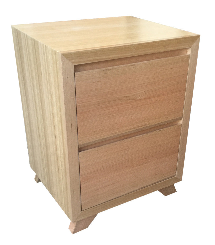 SIENNA (AUSSIE MADE)  BEDSIDE TABLE  - TASSIE OAK COMBINATION - ASSORTED TIMBER COLOURS