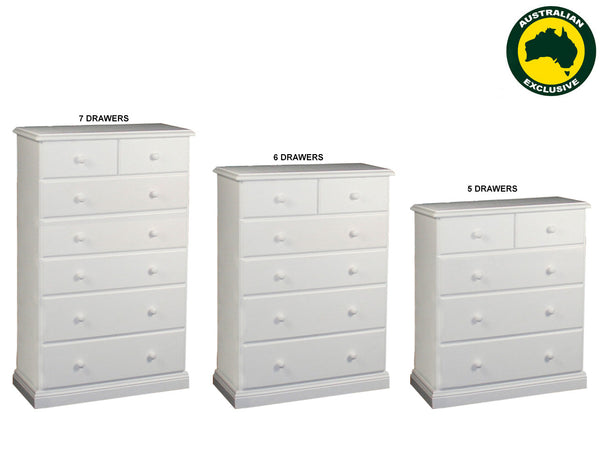 SIERRA (AUSSIE MADE) TALLBOY COLLECTION - ASSORTED PAINTED COLOURS - STARTING FROM $1199