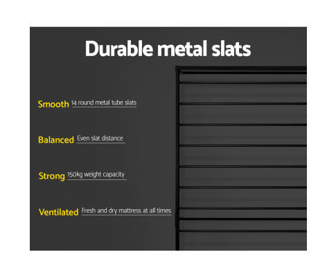 DOUBLE RALPH METAL BED - BLACK