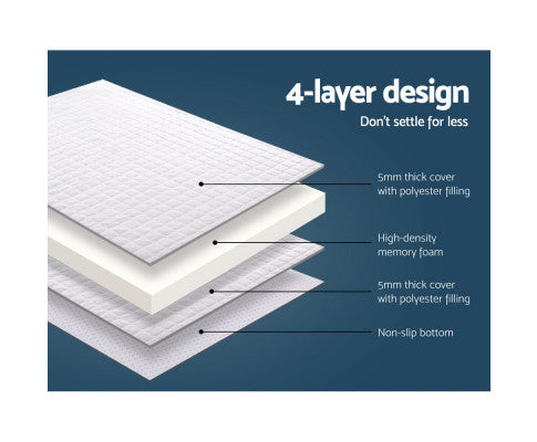 HARLOW KING SINGLE SIZE MEMORY FOAM MATTRESS TOPPER