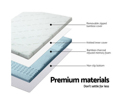SALOME KING SIZE COOL GEL MEMORY FOAM MATTRESS TOPPER WITH BAMBOO COVER (50mm)