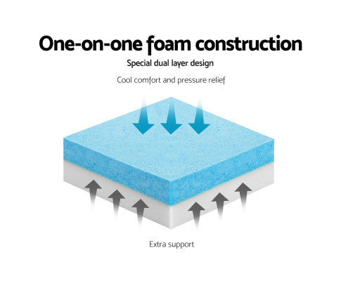 BROOKE SINGLE SIZE DUAL LAYER COOL GEL MEMORY FOAM TOPPER