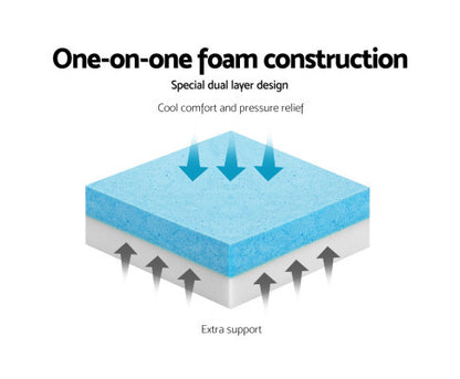 BROOKE SINGLE SIZE DUAL LAYER COOL GEL MEMORY FOAM TOPPER