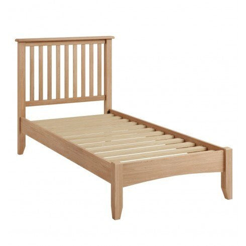 ELEGANCE  SINGLE 3  PIECE TALLBOY OAK BEDROOM SUITE -(7-1-15) - LIGHT OAK