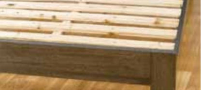 QUEEN  BENSON  BED WITH 2 FOOTEND DRAWERS - SMOKE