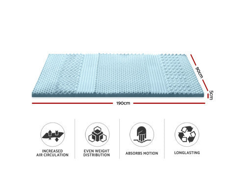 SALOME SINGLE SIZE COOL GEL MEMORY FOAM MATTRESS TOPPER WITH BAMBOO COVER (50mm)