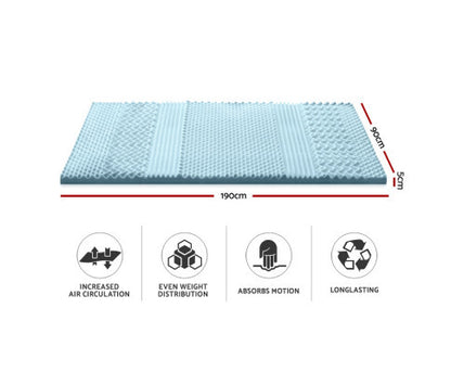 SALOME SINGLE SIZE COOL GEL MEMORY FOAM MATTRESS TOPPER WITH BAMBOO COVER (50mm)