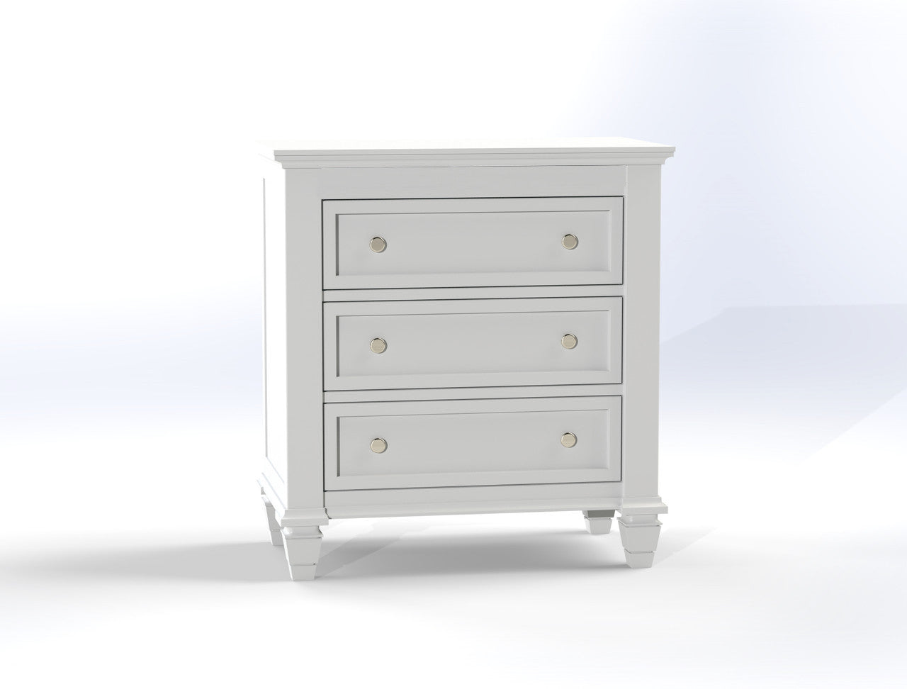 ROXBOROUGH (CUSTOM MADE) 3 DRAWER BEDSIDE TABLE - 760(H) x 740(W) x 420(D) - ASSORTED COLOURS