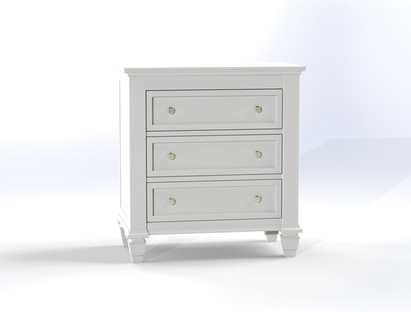 ROXBOROUGH (CUSTOM MADE) 3 DRAWER BEDSIDE TABLE - 760(H) x 740(W) x 420(D) - ASSORTED COLOURS