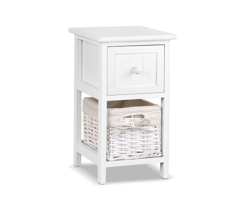 2 Pcs Josephine 1 Drawer Bedside Table - White