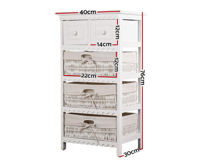 SOLANA 2 DRAWER/ 3 BASKET STORAGE CABINET - AS PICTURED