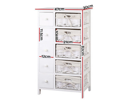 SOLANA 5 DRAWER/ 5 BASKET STORAGE CABINET - AS PICTURED