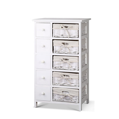 Solana 5 Drawer/ 5 Basket Storage Cabinet - As Pictured