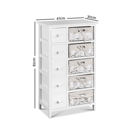 Solana 5 Drawer/ 5 Basket Storage Cabinet - As Pictured