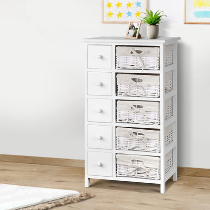 Solana 5 Drawer/ 5 Basket Storage Cabinet - As Pictured