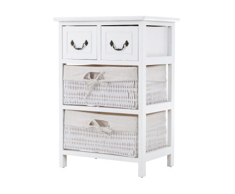 SOLANA 2 DRAWER/ 2 BASKET STORAGE CABINET - AS PICTURED