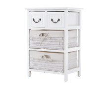 SOLANA 2 DRAWER/ 2 BASKET STORAGE CABINET - AS PICTURED