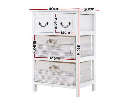 SOLANA 2 DRAWER/ 2 BASKET STORAGE CABINET - AS PICTURED