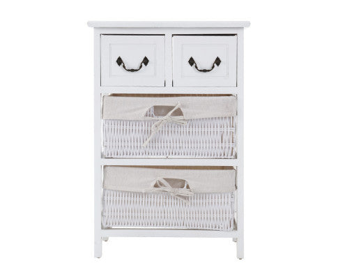 SOLANA 2 DRAWER/ 2 BASKET STORAGE CABINET - AS PICTURED