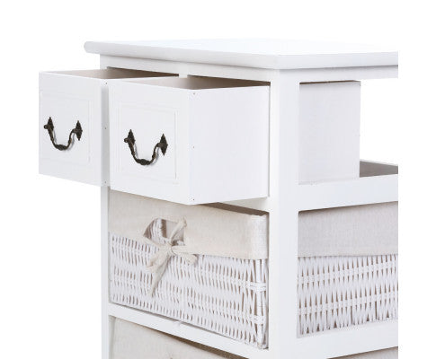 SOLANA 2 DRAWER/ 2 BASKET STORAGE CABINET - AS PICTURED