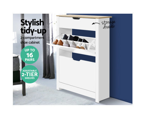LENDER  SHOE CABINET STORAGE RACKS - TWO TONE