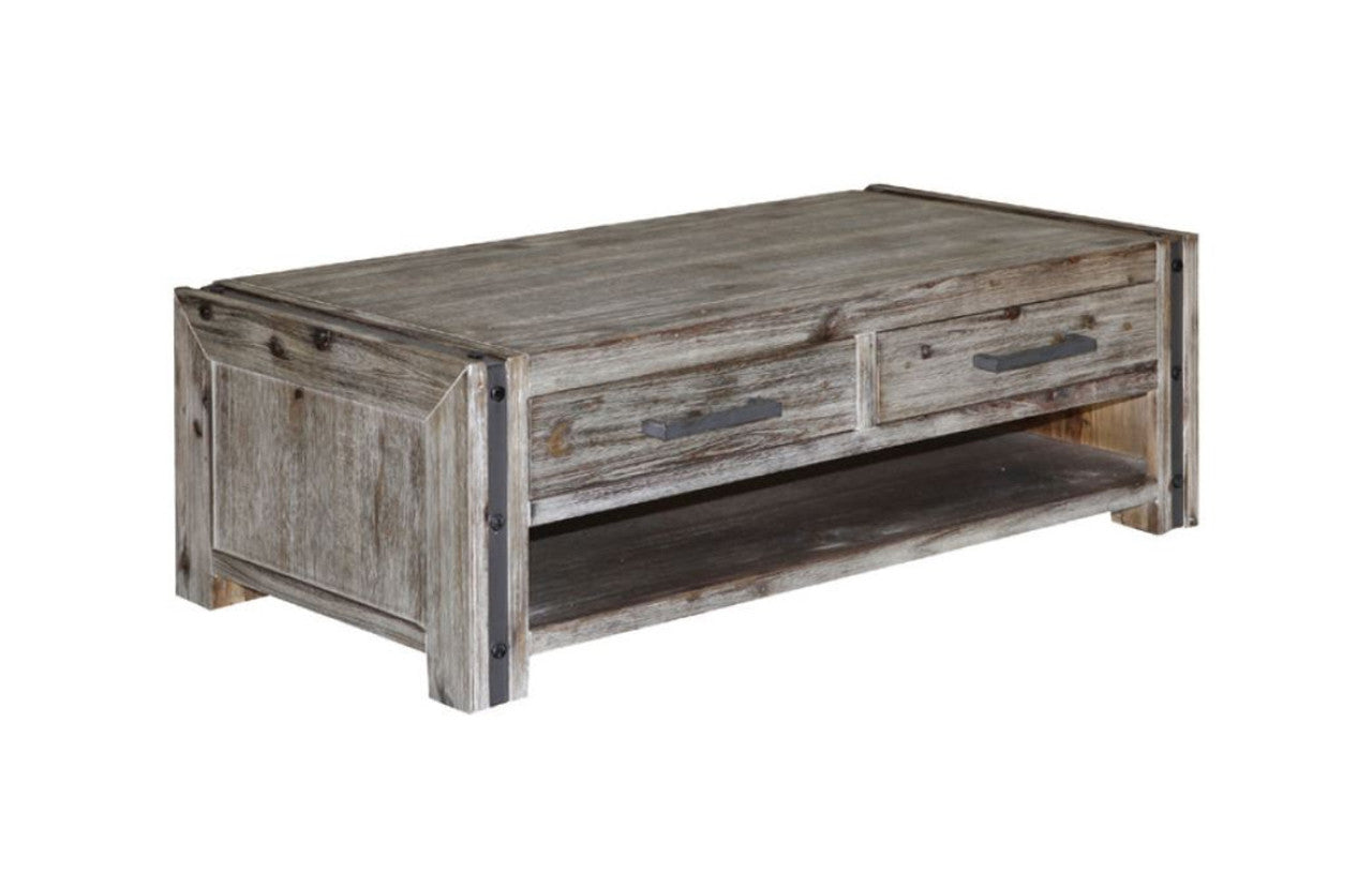 Swan (3562) 4 Drawers Acacia Hardwood Coffee Table - (19-20-15-3-11-25-1-18-4)- 1200(W) X 600(D) - Brushed Gum