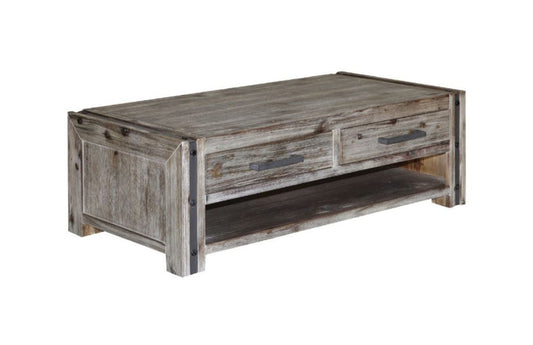 Swan (3562) 4 Drawers Acacia Hardwood Coffee Table - (19-20-15-3-11-25-1-18-4)- 1200(W) X 600(D) - Brushed Gum