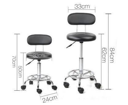 AYANA PU LEATHER  SWIVEL CHAIR  WITH BACKREST - BLACK