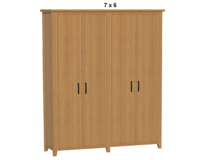 SYDNEYSIDE (AUSSIE MADE) PANTRY WITH PICTURE FRAME DOORS PIGEON PAIRED  COLLECTION - TASSIE OAK COMBINATION - ASSORTED STAINED COLOURS - STARTING FROM $1799