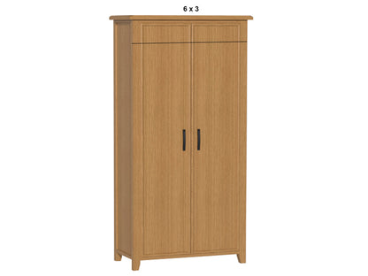SYDNEYSIDE (AUSSIE MADE) ALL HANGING WITH HAT RACK WARDROBE COLLECTION - TASSIE OAK COMBINATION - ASSORTED STAINED COLOURS - STARTING FROM $1599