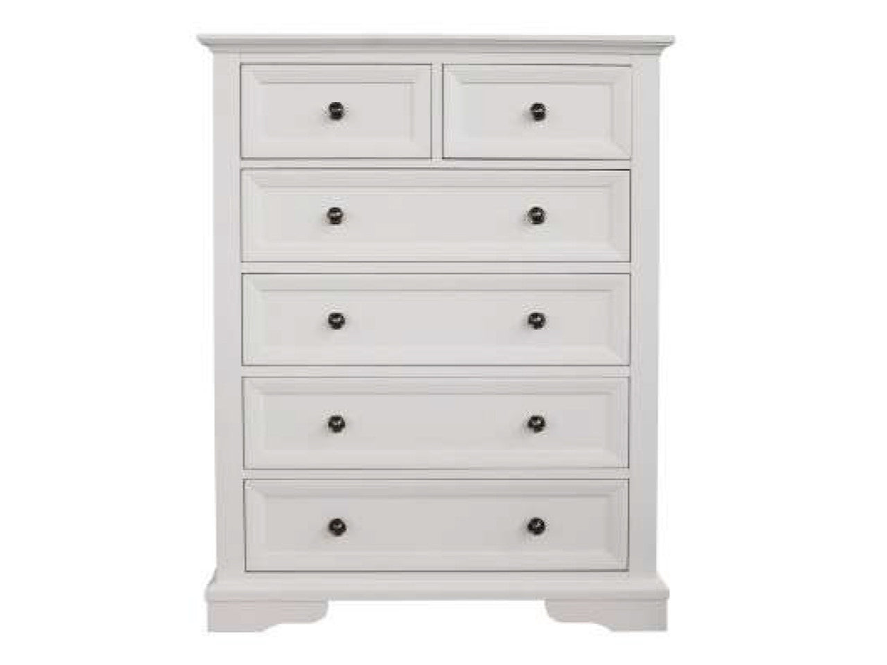 Austin 6 Drawer Split Top Tallboy - 1255(H) X 970(W) - White