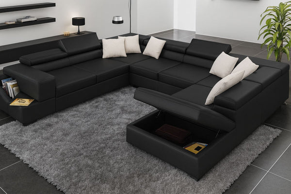 SANSANNAH  DOUBLE CORNER LEATHER  LOUNGE (MODEL- G1070D) - CHOICE OF LEATHER AND ASSORTED COLOURS AVAILABLE