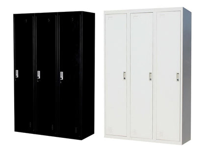 SANTEX (LLIE05) 3 x DOOR SIDE BY SIDE  OFFICE/GYM/ SHED/STORAGE /LOCKER - 1140(W) - GREY OR BLACK