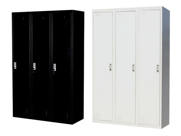 SANTEX (LLIE05) 3 x DOOR SIDE BY SIDE  OFFICE/GYM/ SHED/STORAGE /LOCKER - 1140(W) - GREY OR BLACK