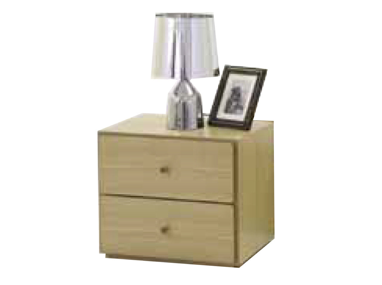 Demopolis 2 Drawers Bedside Table - Natural & Warwick Orange/yellow