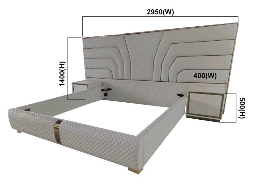 KING NICK LEATHERETTE / LINEN / VELVET GAS LIFT BED WITH 2 x BEDSIDE TABLES  - ASSORTED COLOURS