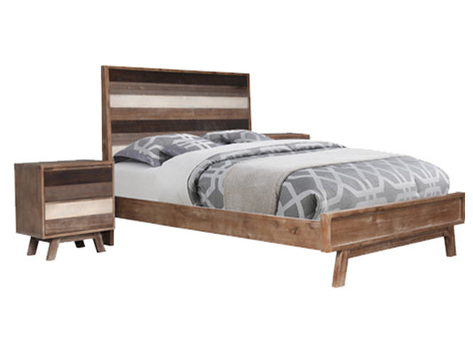 Seattle Queen 3 Piece Bedside Bedroom Suite - 3 Tone Colours