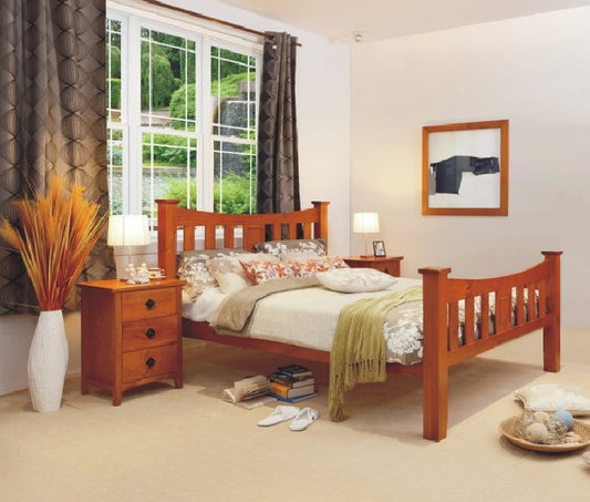 KING MADALINE (AUSSIE MADE) BED ONLY - ASSORTED STAINED COLOURS