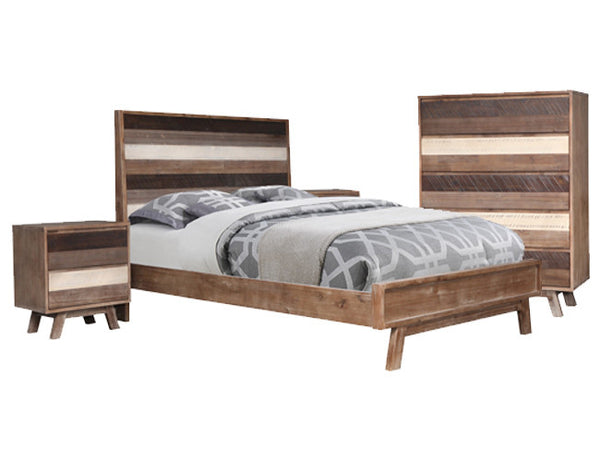 SEATTLE QUEEN 4 PIECE (TALLBOY) BEDROOM SUITE - 3 TONE COLOURS
