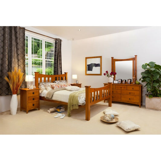 MADALINE (AUSSIE MADE) DOUBLE OR QUEEN 5 PIECE (DRESSER) BEDROOM SUITE - ASSORTED STAINED COLOURS