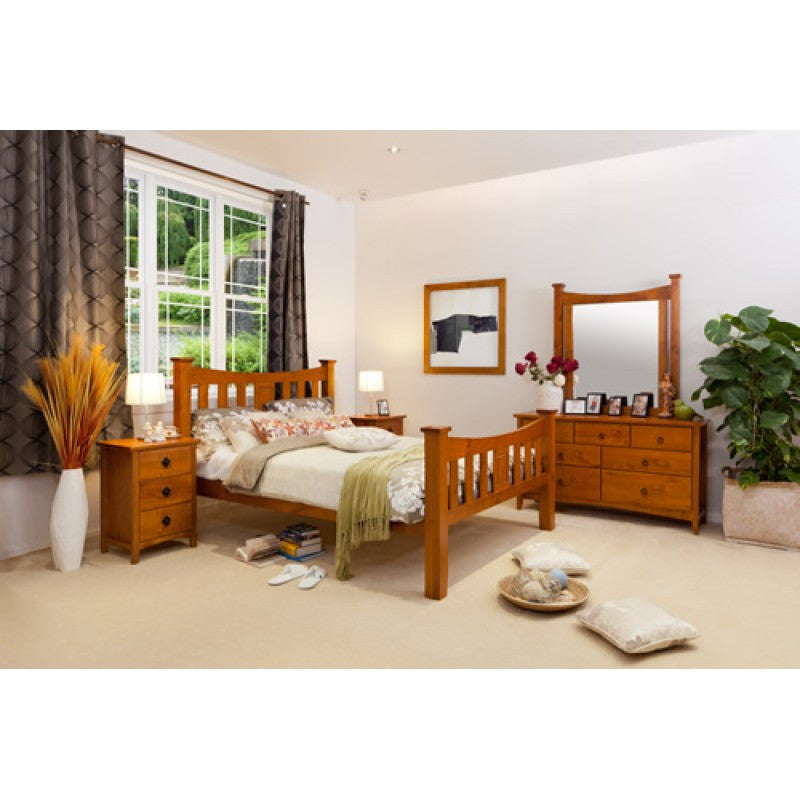 SEATTLE KING 5 PIECE (DRESSER) BEDROOM SUITE - GOLDEN OAK (AL1)
